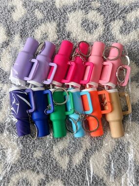 Silicone Keychain cups  - Multi Color Pack12